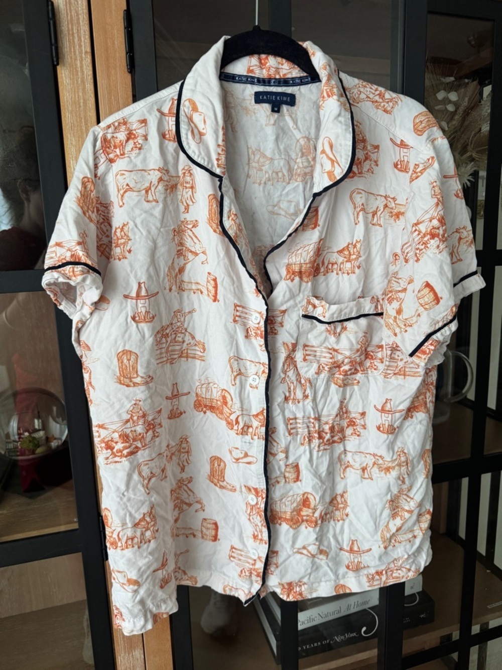 Katie Kime Rodeo Toile print Pajamas top shirt Houston HLSR western Texas